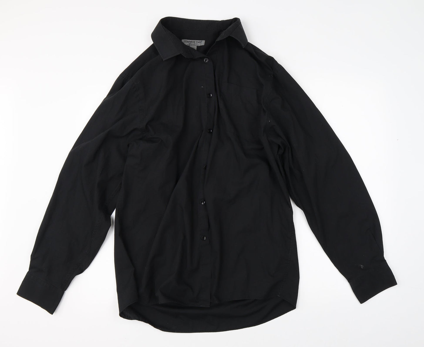 Cedar Wood State Mens Black    Button-Up Size L
