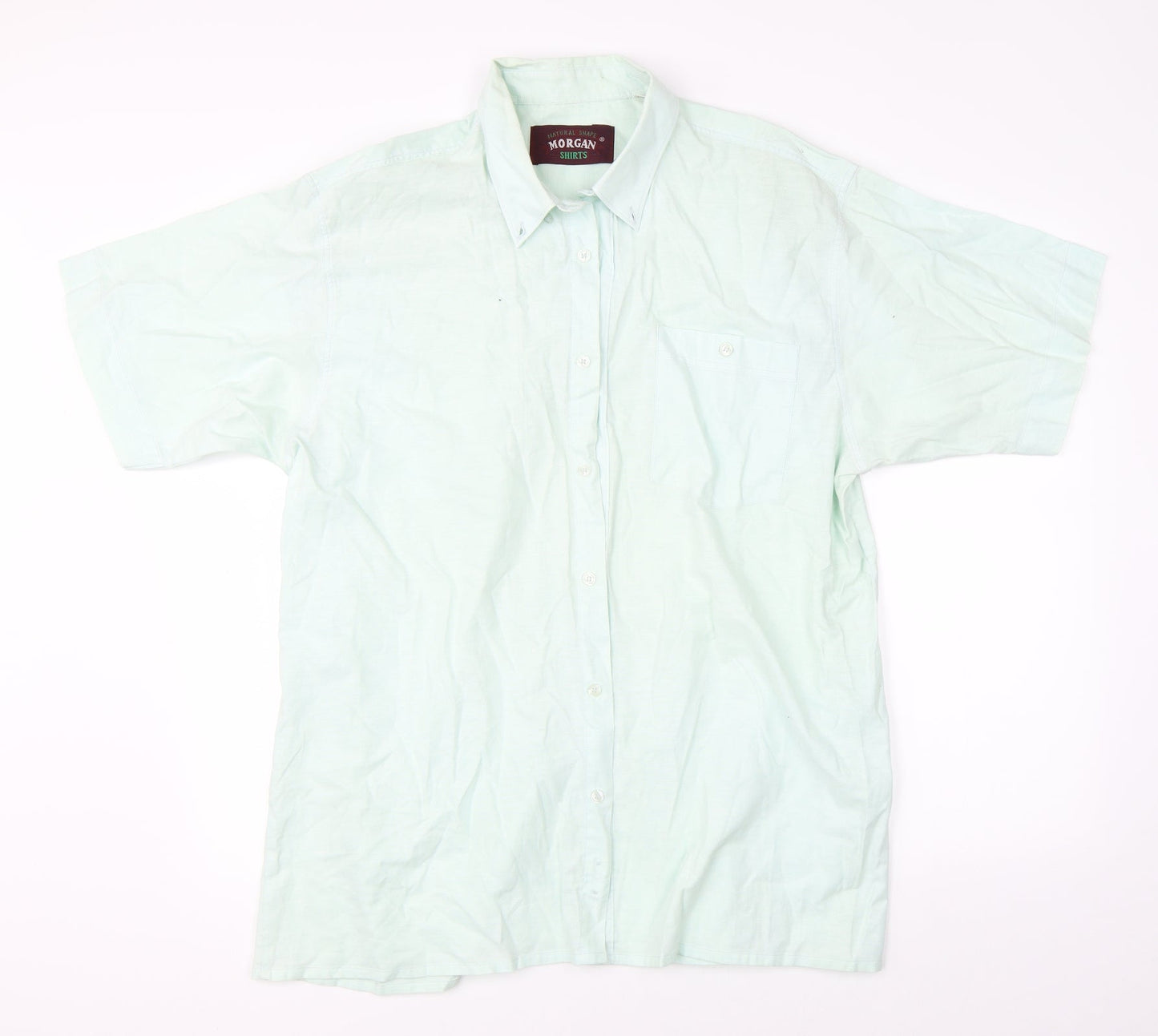 Morgan Mens Green    Button-Up Size 46