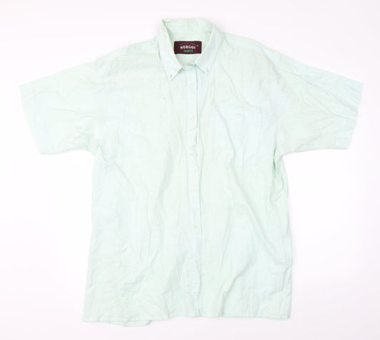 Morgan Mens Green    Button-Up Size 46