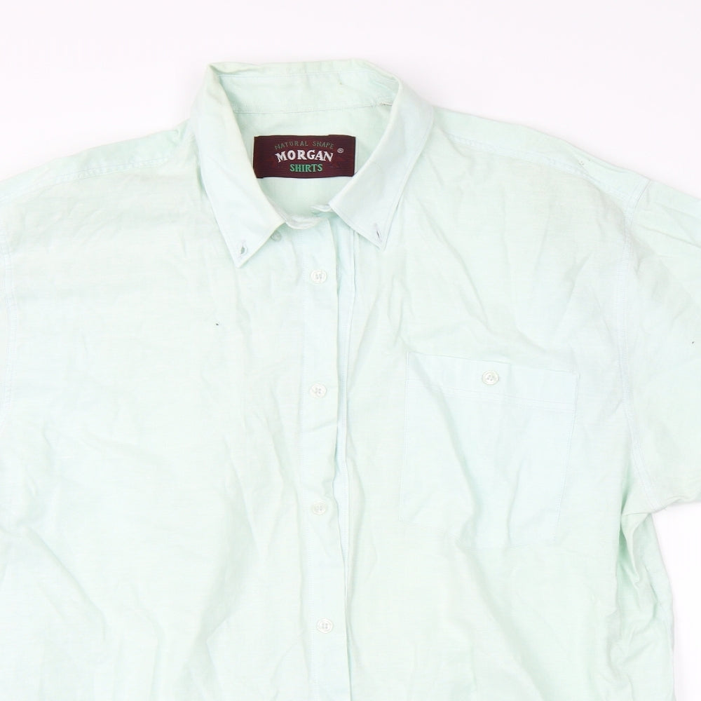 Morgan Mens Green    Button-Up Size 46
