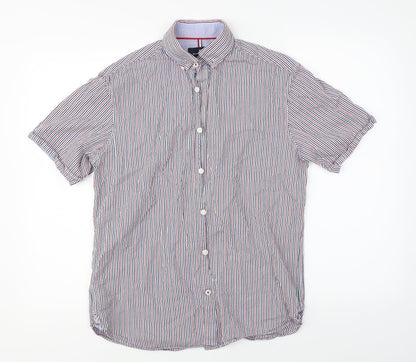 Marks & Spencer Mens Multicoloured Striped   Button-Up Size S
