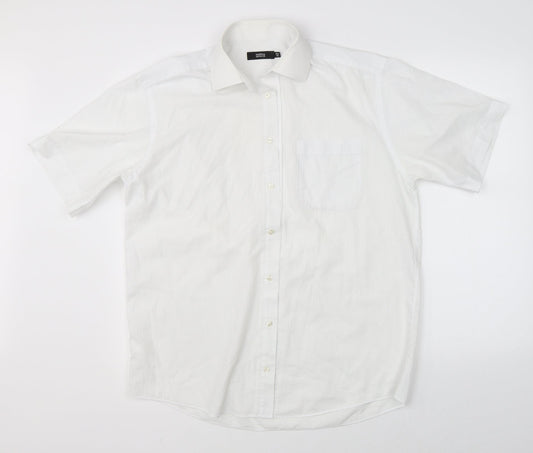 Marks & Spencer Mens White    Button-Up Size 40