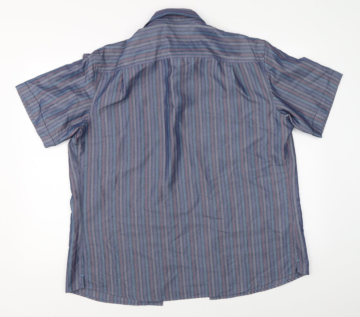 Marks & Spencer Mens Blue Striped   Button-Up Size L