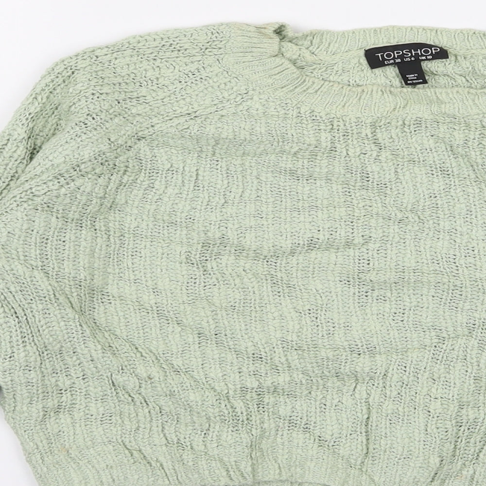 Topshop Womens Green   Pullover Jumper Size 10
