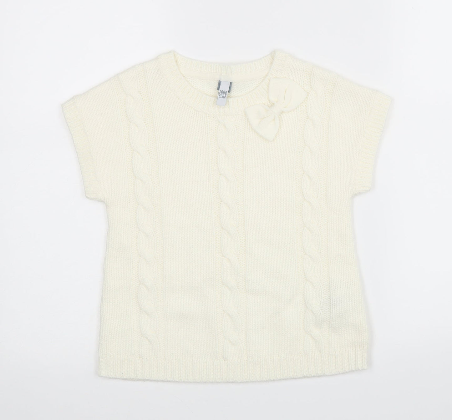 Freestyle Womens White   Pullover Jumper Size 8