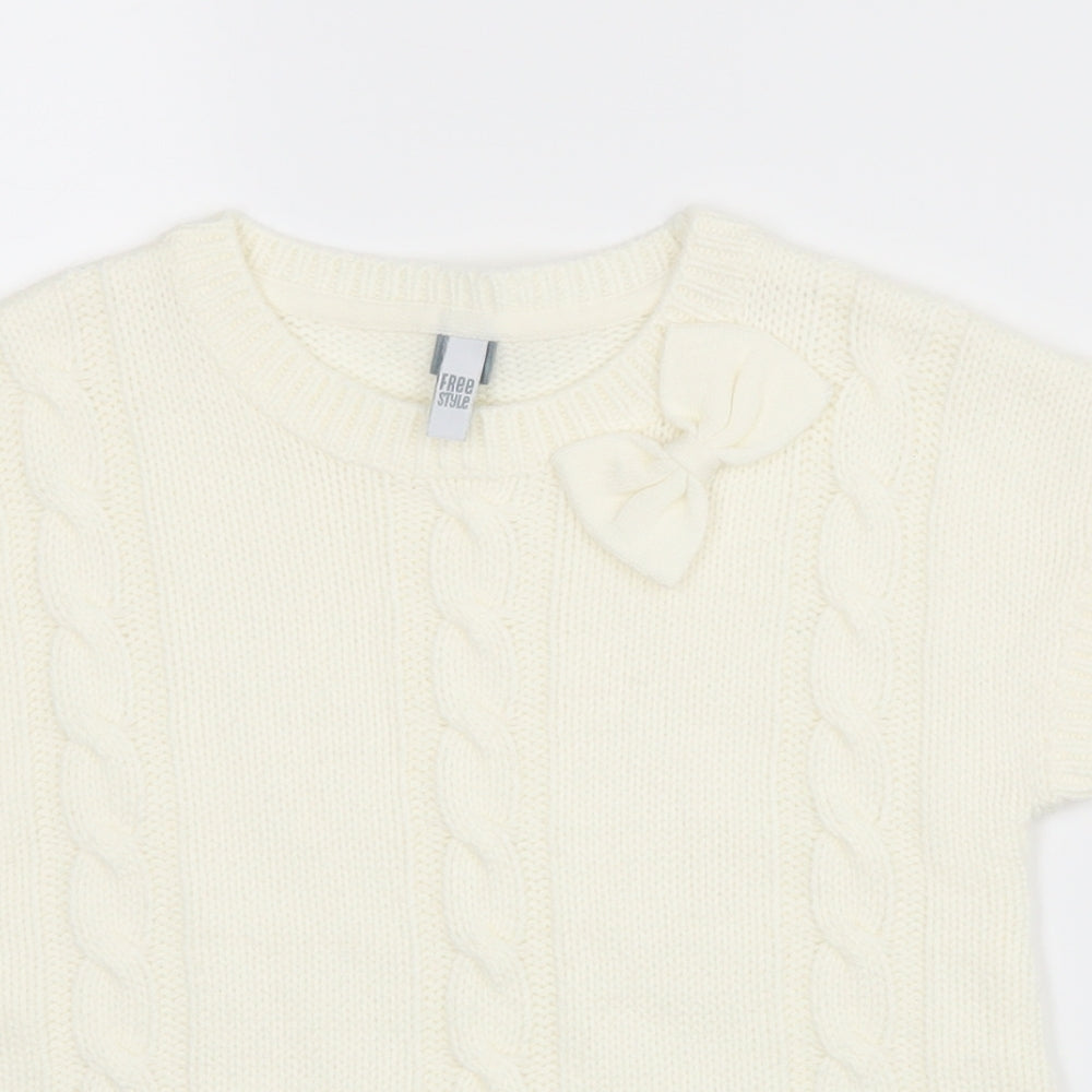 Freestyle Womens White   Pullover Jumper Size 8