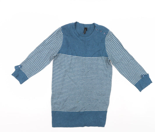 Top Shop Womens Blue Striped  Pullover Jumper Size 8
