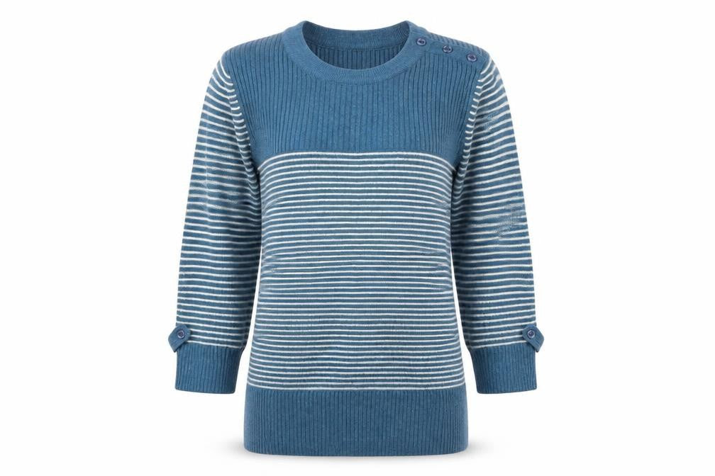 Top Shop Womens Blue Striped  Pullover Jumper Size 8