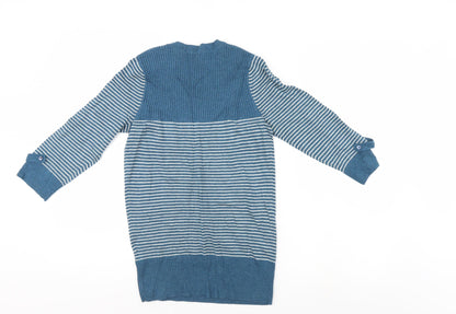 Topshop Womens Blue Striped  Pullover Jumper Size 8