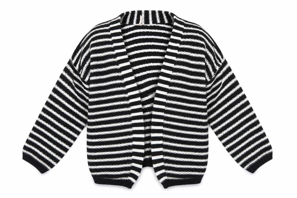 Sweewe Womens Black Striped  Shrug Jumper Size S