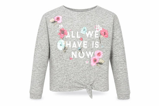 H&M Girls Grey Floral  Pullover Jumper Size 11-12 Years