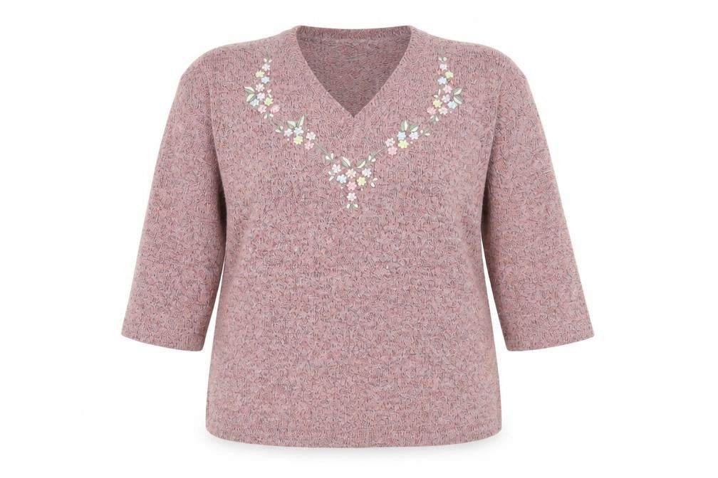 Preworn Womens Pink Floral  Pullover Jumper Size 14