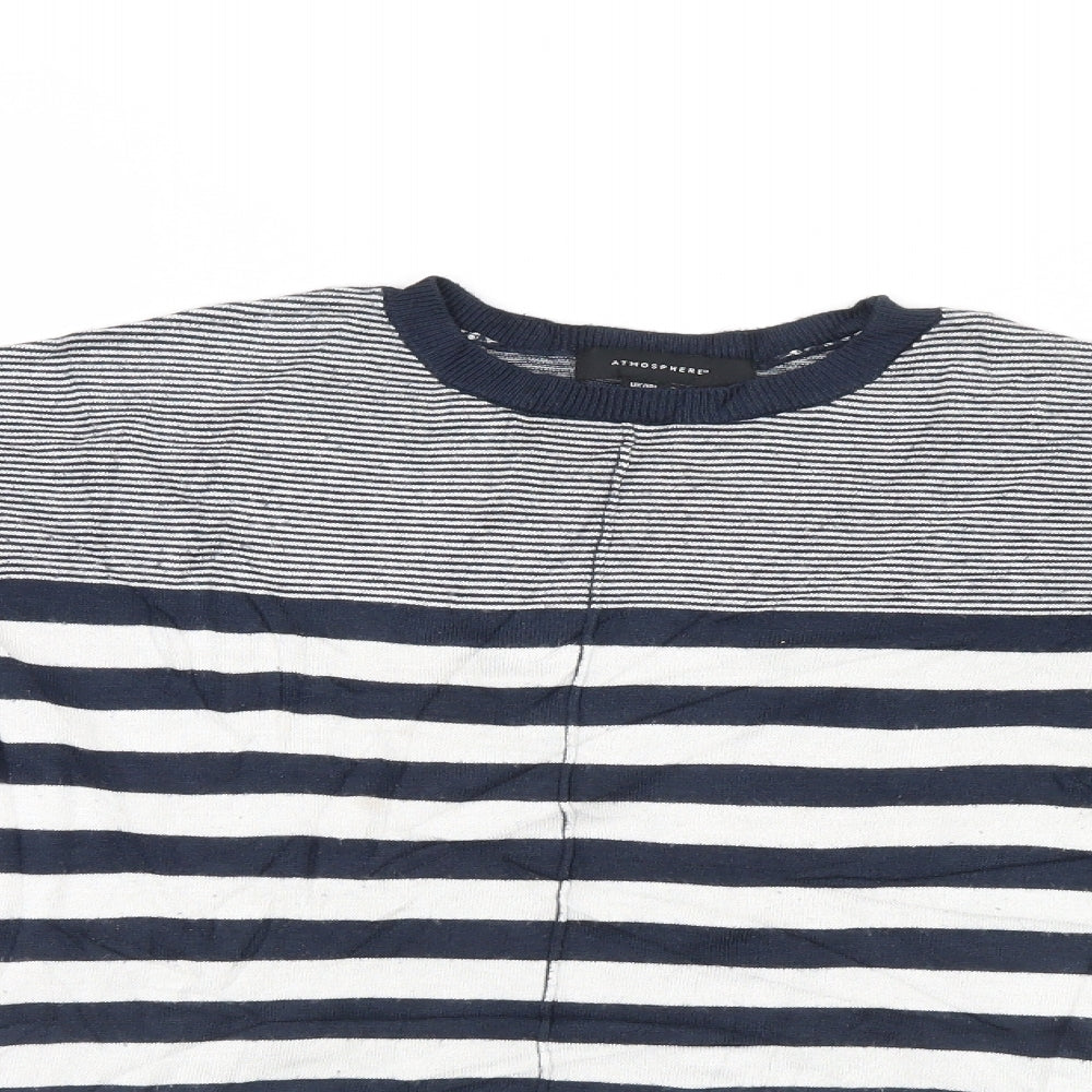 Atmosphere Womens Blue Striped  Pullover Jumper Size 8