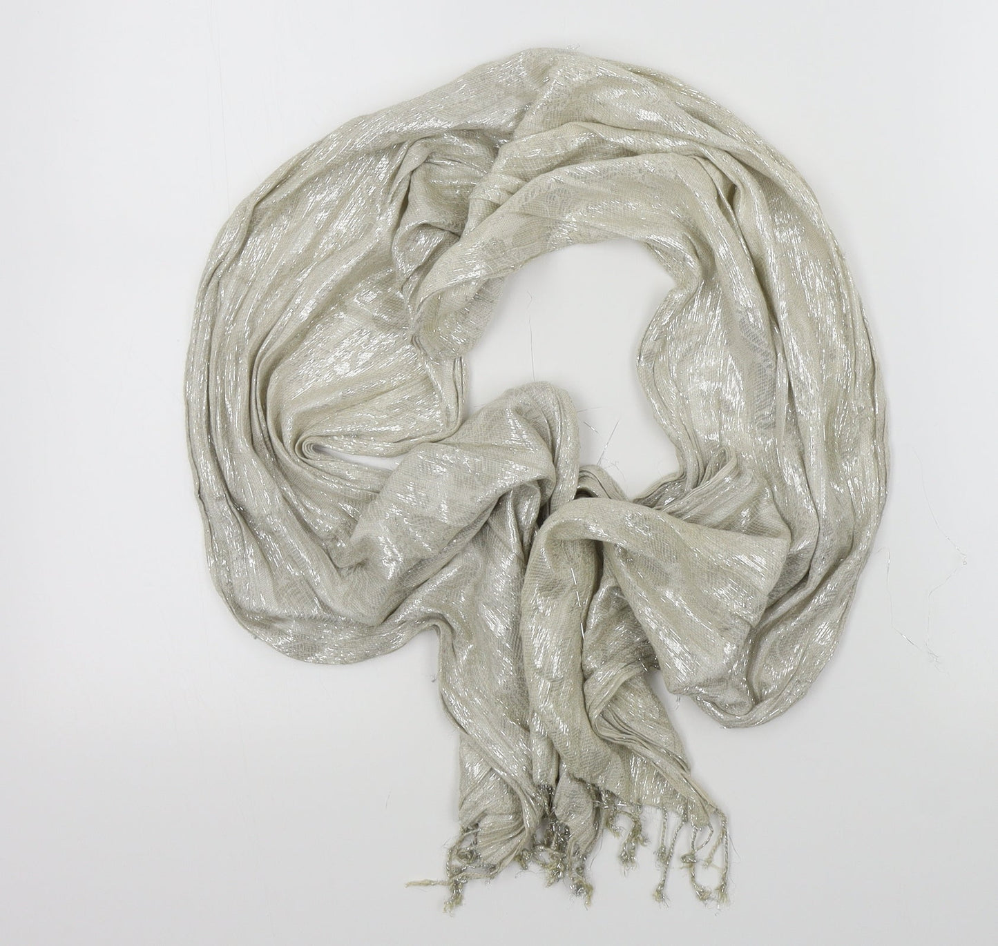 Unknown Unisex Silver    Scarf   - grey and sliver threads