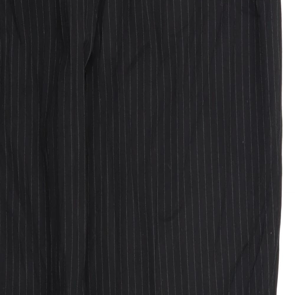 Marks and Spencer Womens Black Striped  Trousers  Size 14 L30 in