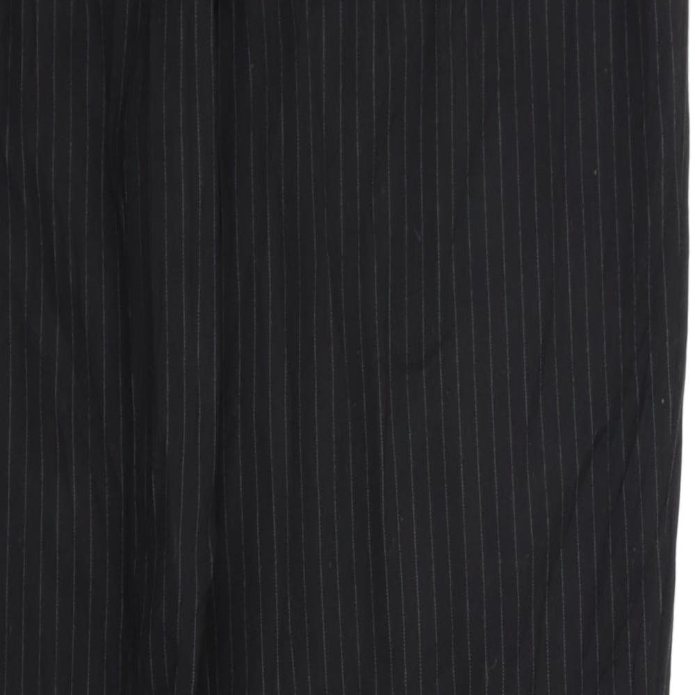 Marks and Spencer Womens Black Striped  Trousers  Size 14 L30 in
