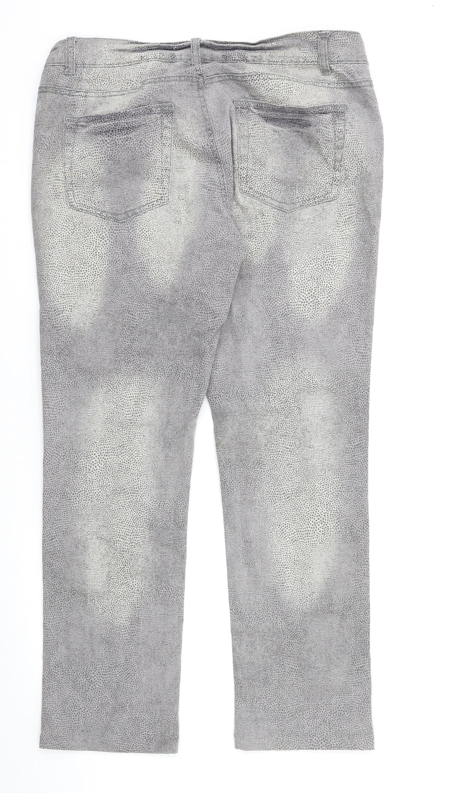 OKAY Womens Grey Animal Print  Straight Jeans Size 35 in L28 in