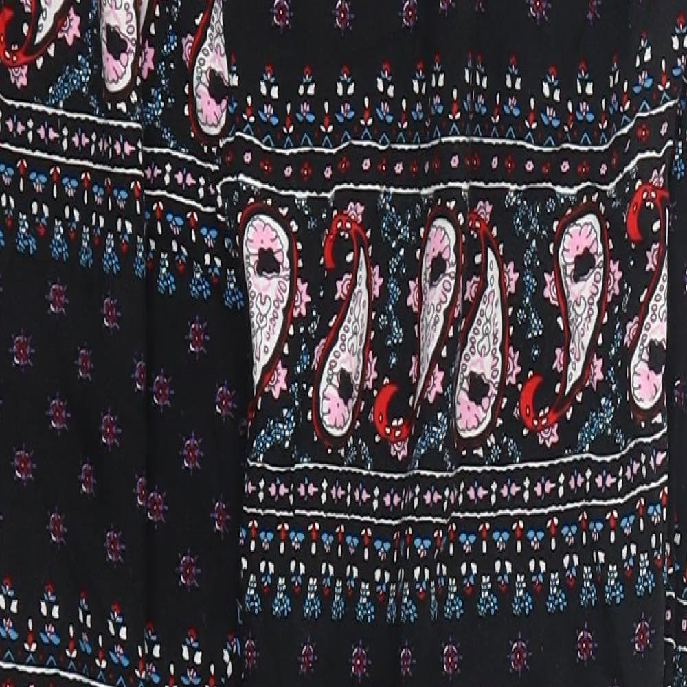 Preworn Womens Black Paisley  Trousers  Size M L25 in