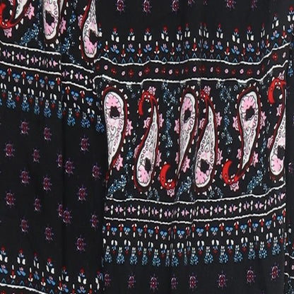 Preworn Womens Black Paisley  Trousers  Size M L25 in