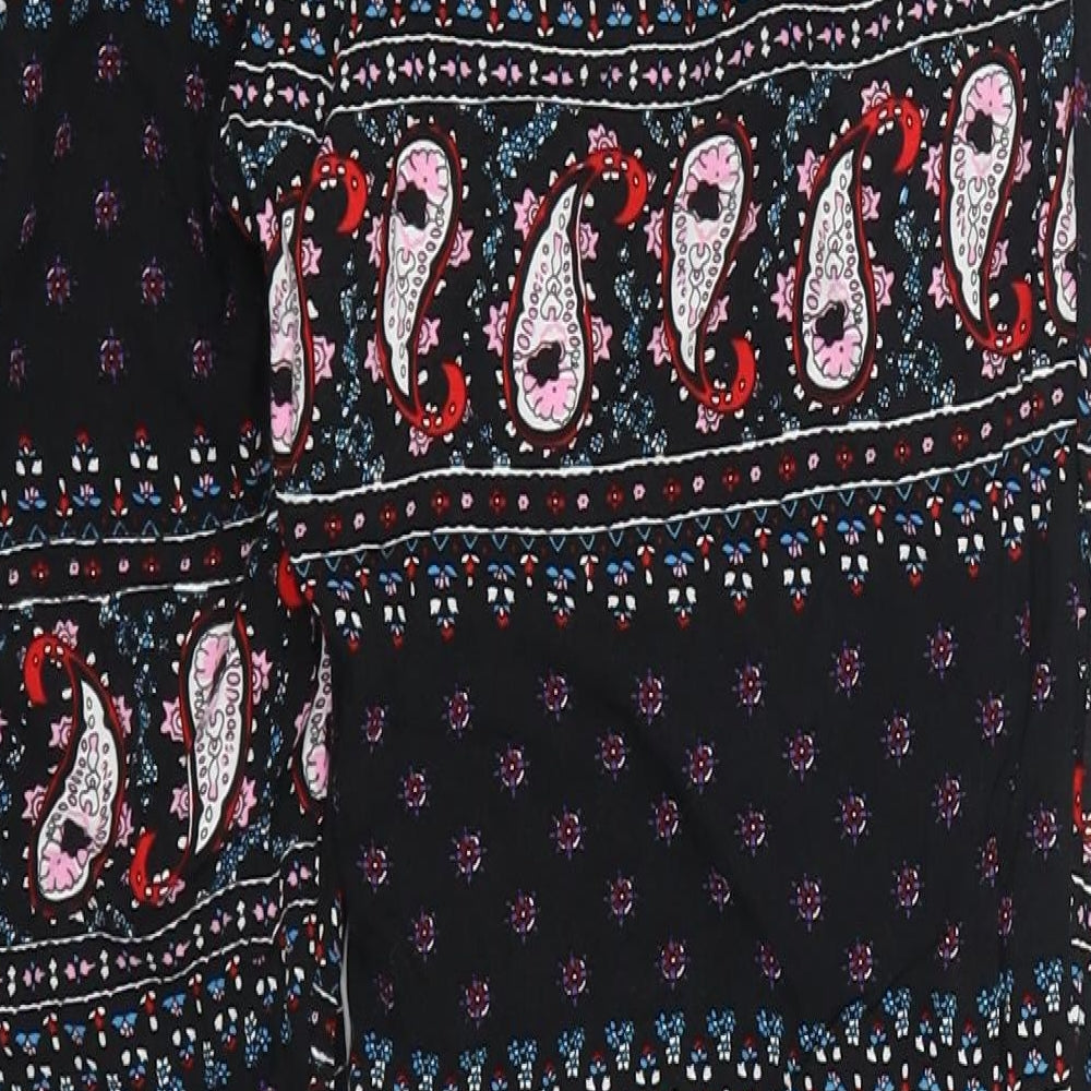 Preworn Womens Black Paisley  Trousers  Size M L25 in