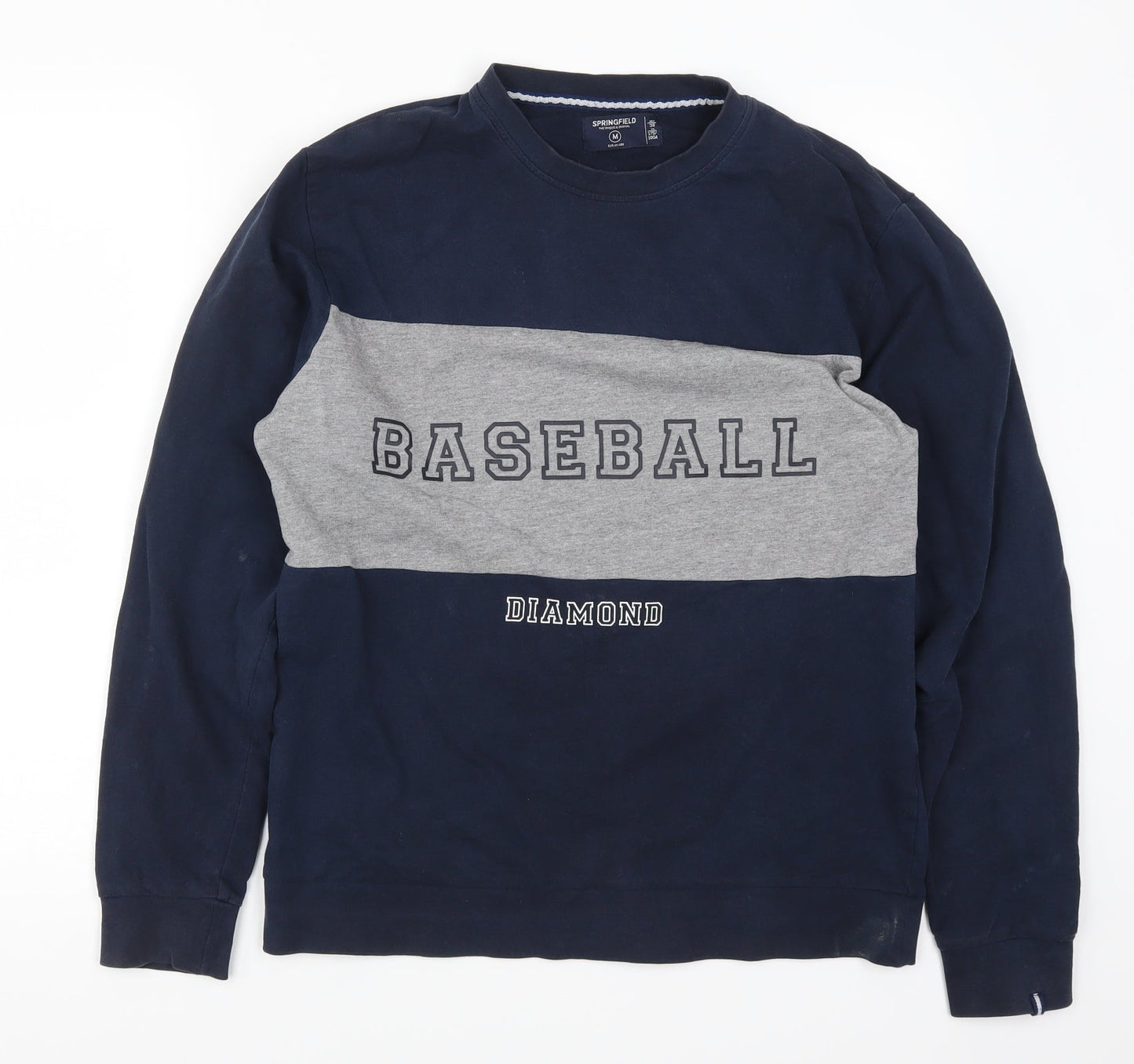 Springfield Mens Blue   Pullover Sweatshirt Size M  - Baseball Diamond
