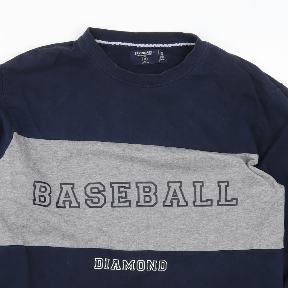 Springfield Mens Blue   Pullover Sweatshirt Size M  - Baseball Diamond