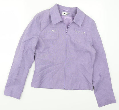 Additional front view of Debenhams girls’ purple jacket, size 14, years