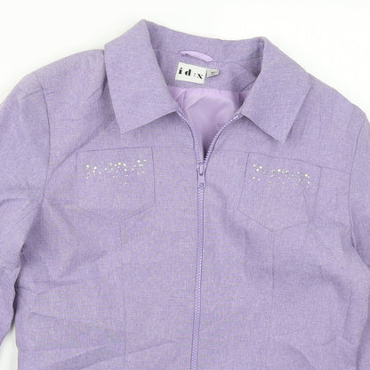 Close-up detail of Debenhams girls’ purple jacket, size 14, years