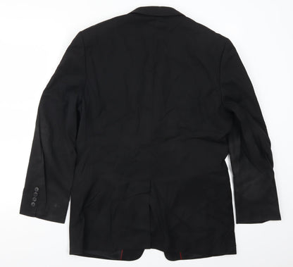 Septwolves Mens Black   Jacket Suit Jacket Size 38