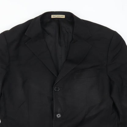 Septwolves Mens Black   Jacket Suit Jacket Size 38