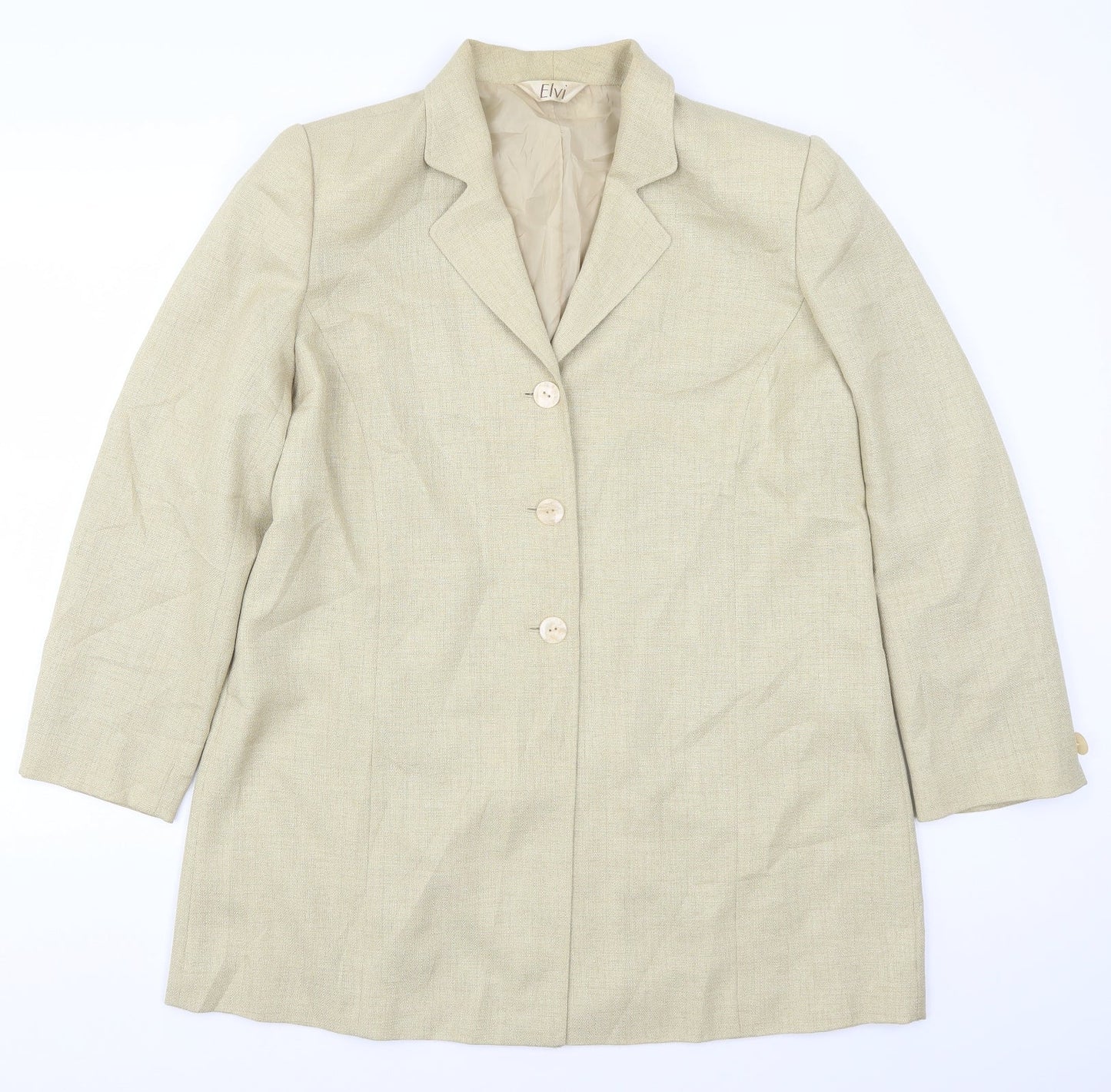 ELVI Womens Beige   Jacket Suit Jacket Size 18