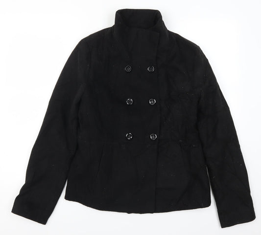 FOREVER 21 Womens Black   Pea Coat Coat Size L