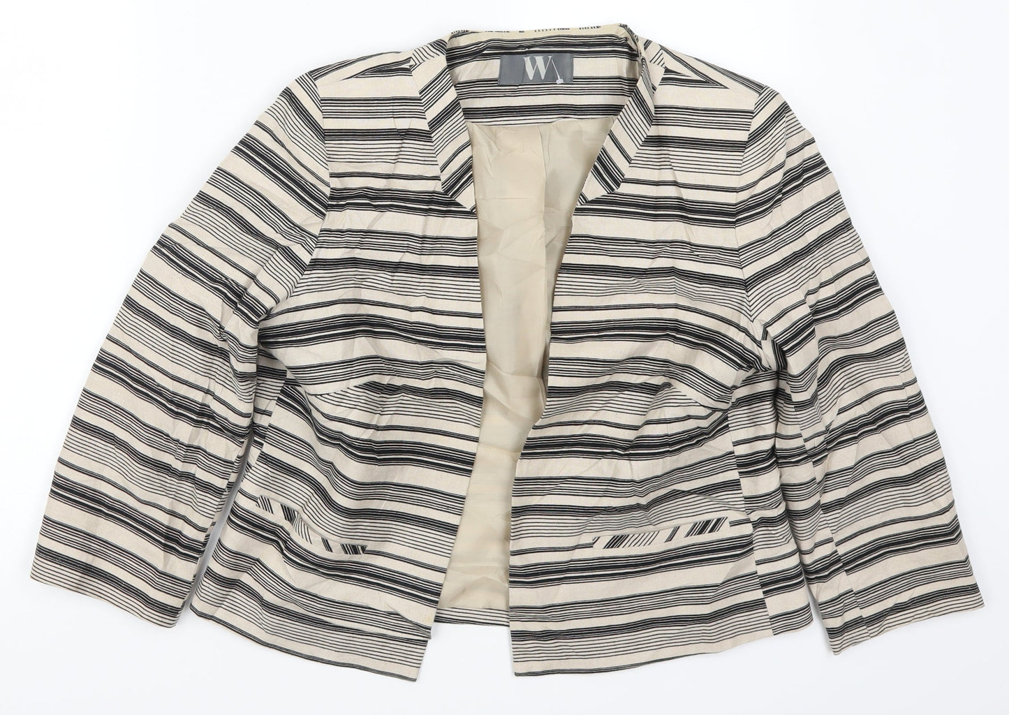 BHS Womens Beige Striped  Jacket  Size 14