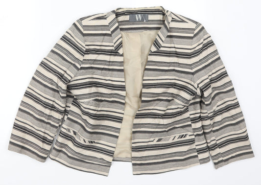 BHS Womens Beige Striped  Jacket  Size 14