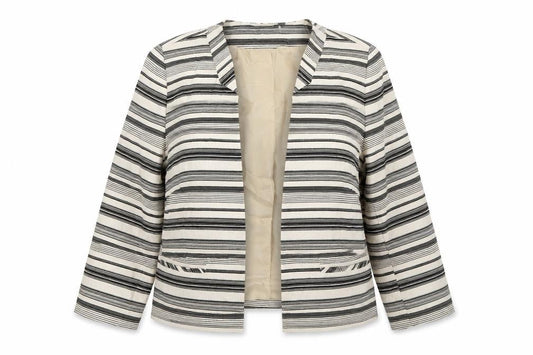 BHS Womens Beige Striped  Jacket  Size 14