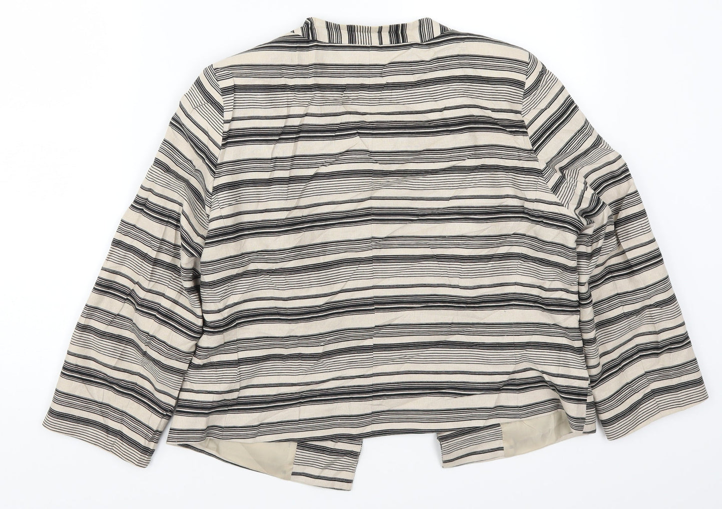BHS Womens Beige Striped  Jacket  Size 14