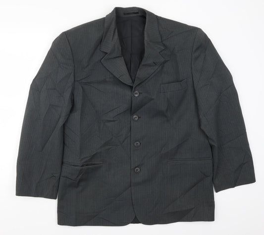 Vittoria Mens Grey Striped  Jacket Suit Jacket Size 42