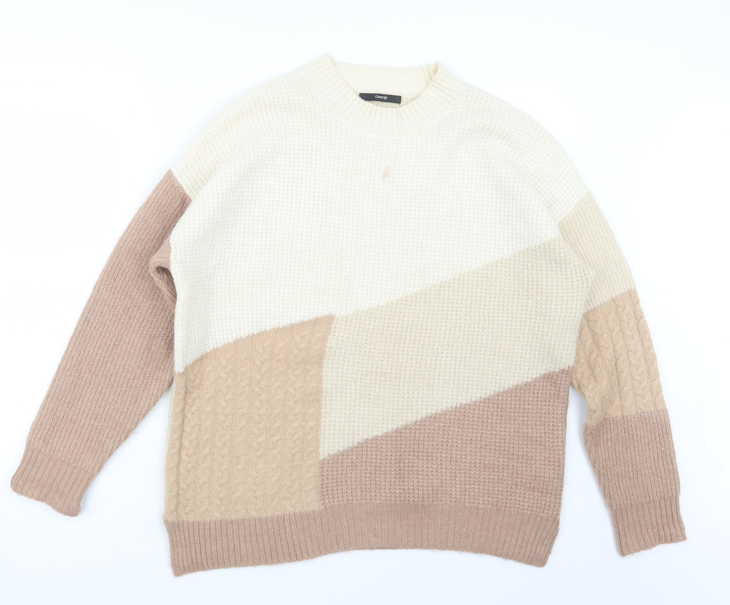 George Womens Beige  Knit Pullover Jumper Size M