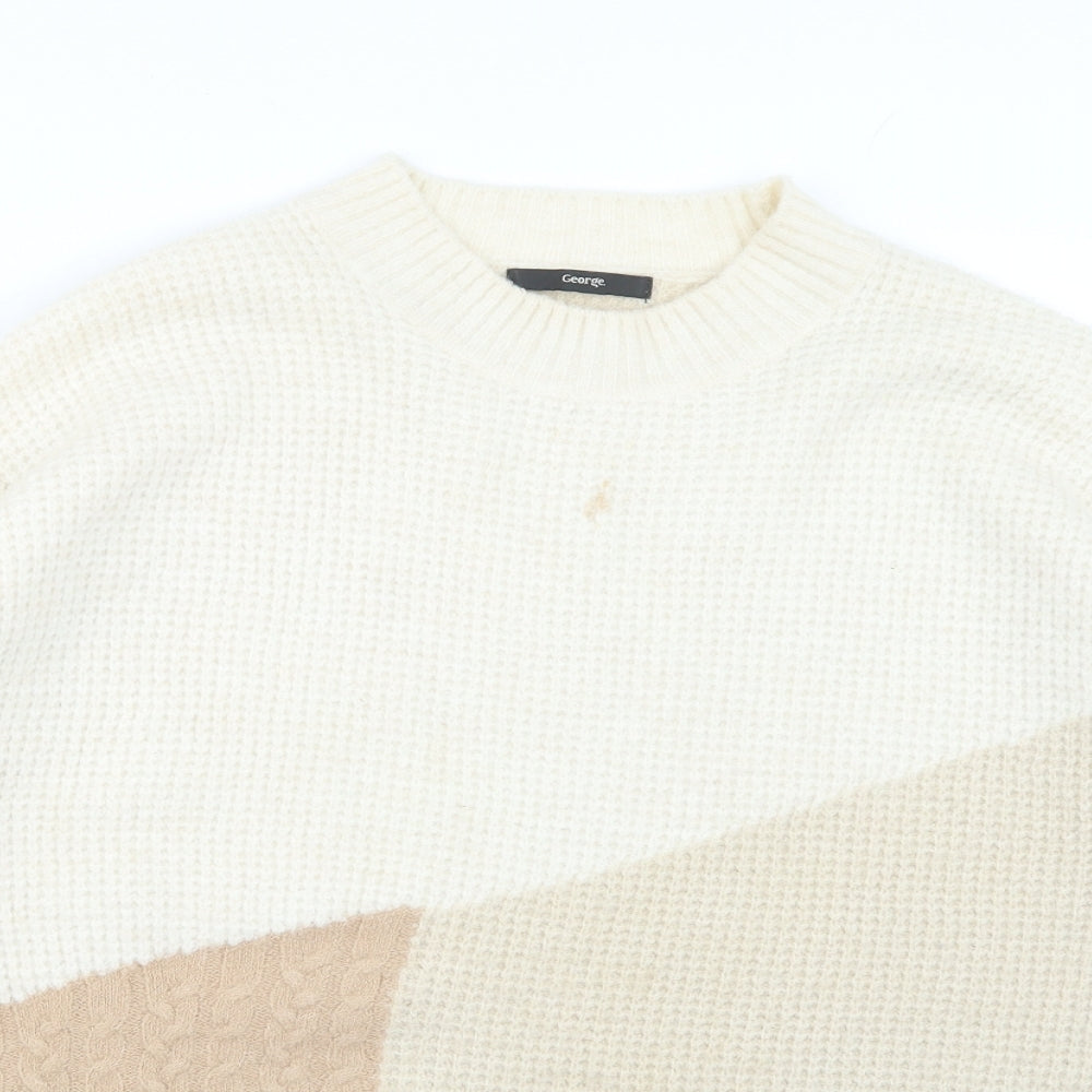 George Womens Beige  Knit Pullover Jumper Size M