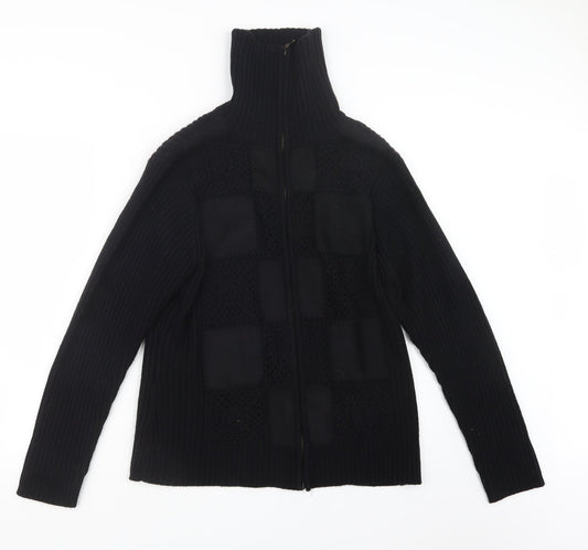 Fay Louise Womens Black  Knit Jacket Coatigan Size XL