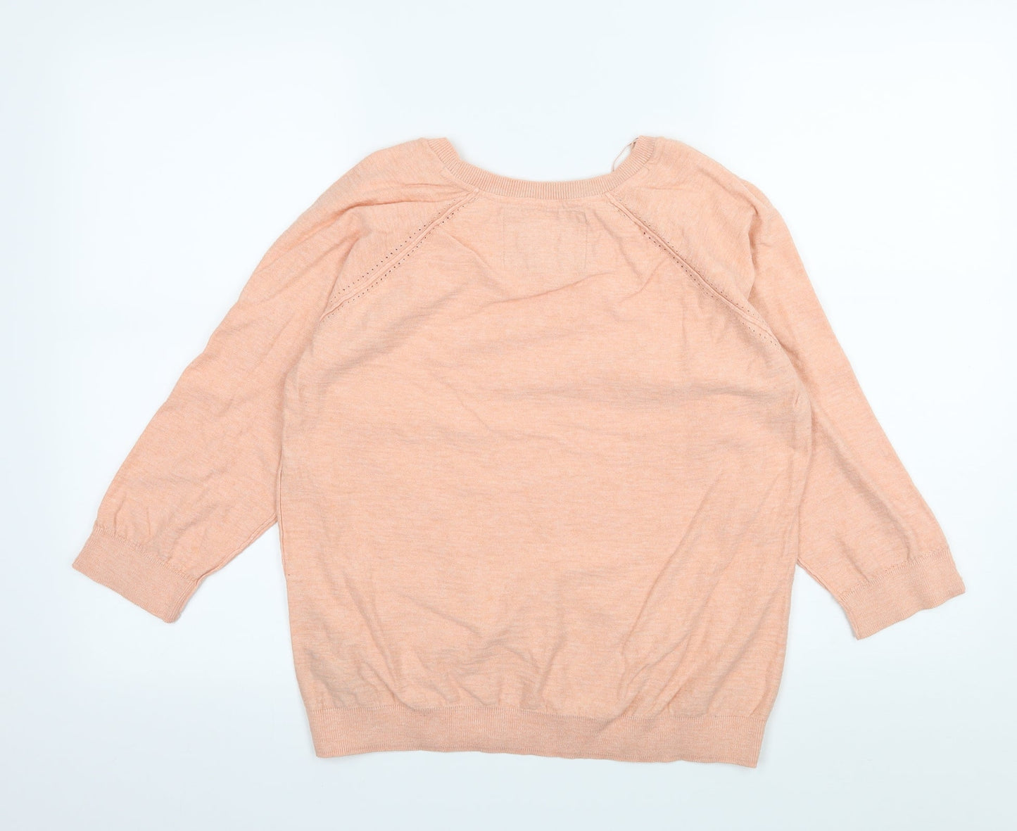 Marks and Spencer Womens Orange  Knit Pullover Jumper Size 14