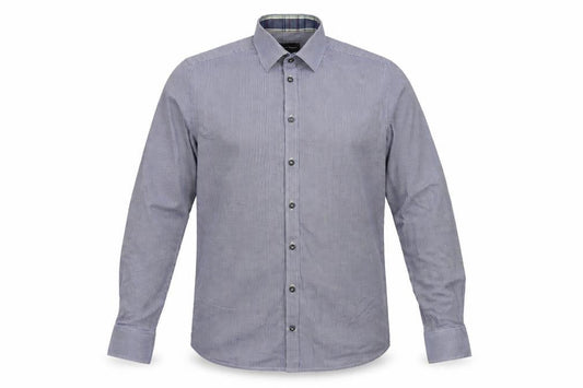Bruun & Stengade Mens Blue Check   Button-Up Size 15