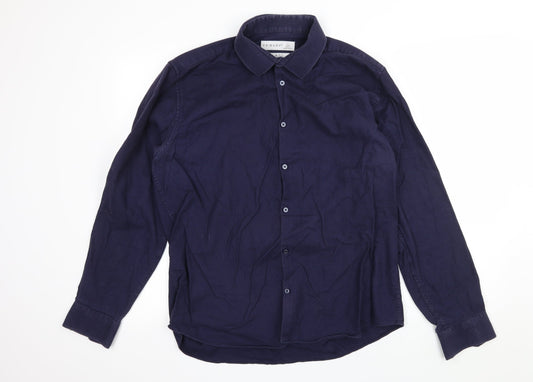 Primark Mens Blue    Button-Up Size 17