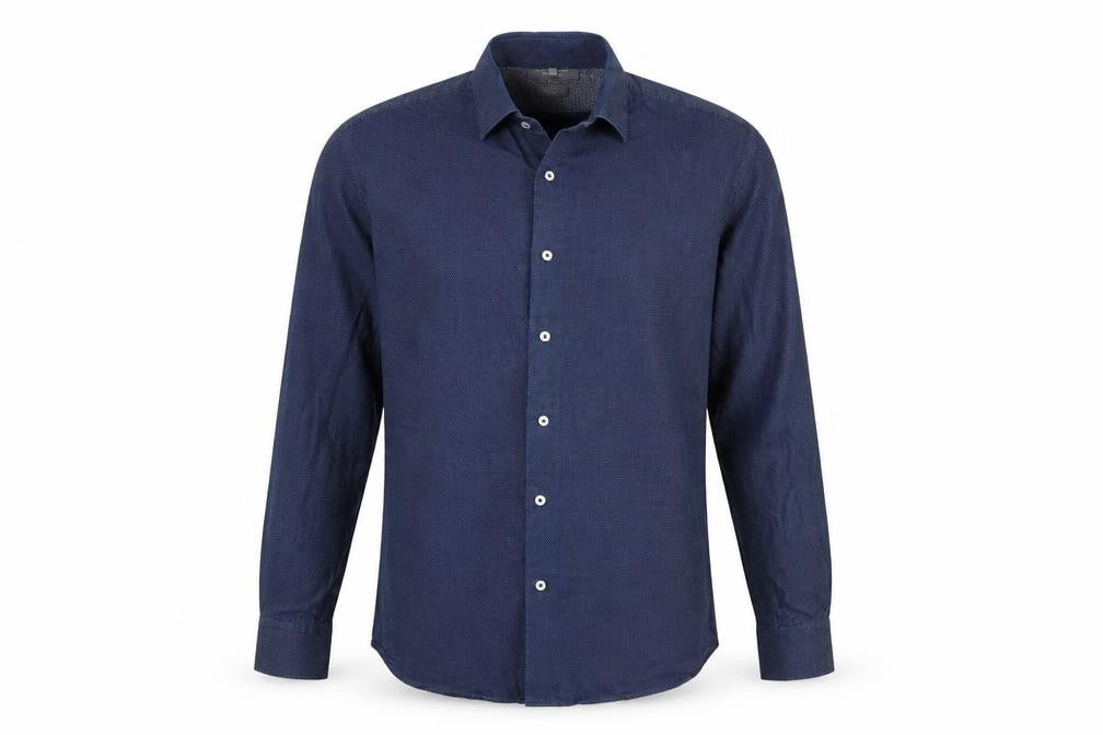 SEVEN SEAS Mens Blue Polka Dot   Button-Up Size M