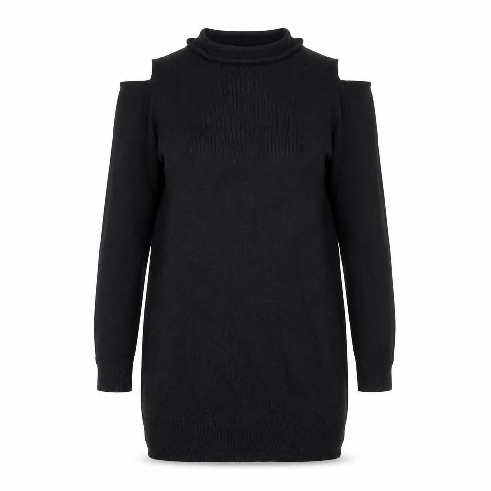 Love Knitwear Womens Black  Knit Pullover Jumper Size 10  - Cut out shoulder