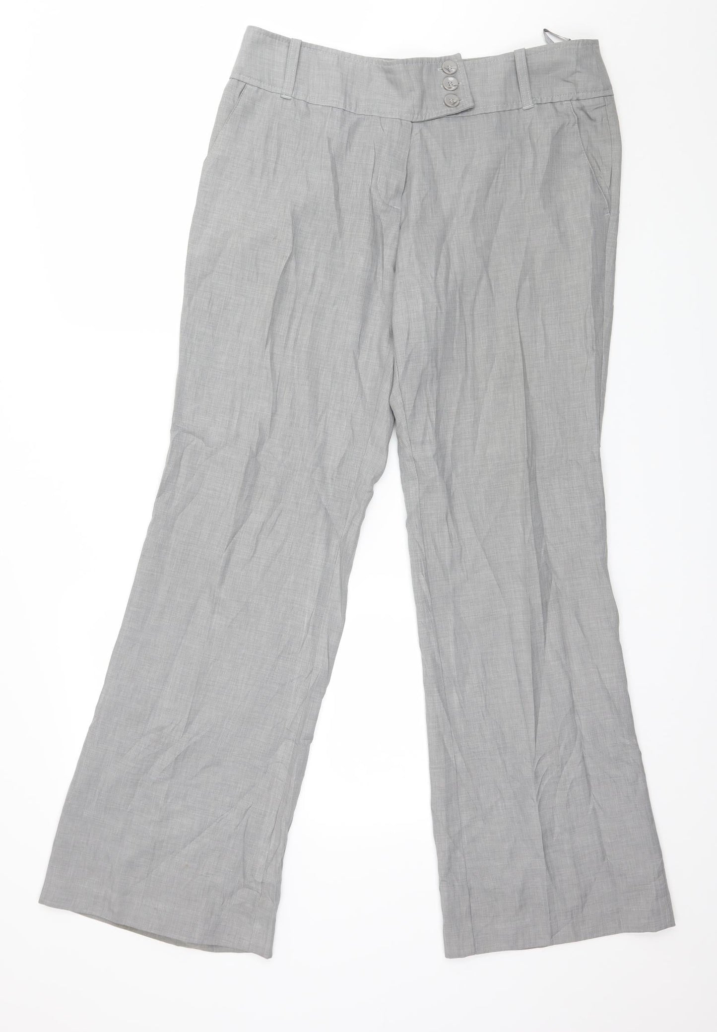 H&M Womens Grey   Trousers  Size 14 L32 in