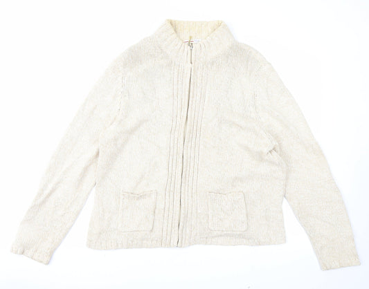 Papaya Womens Beige  Knit Cardigan Jumper Size 20