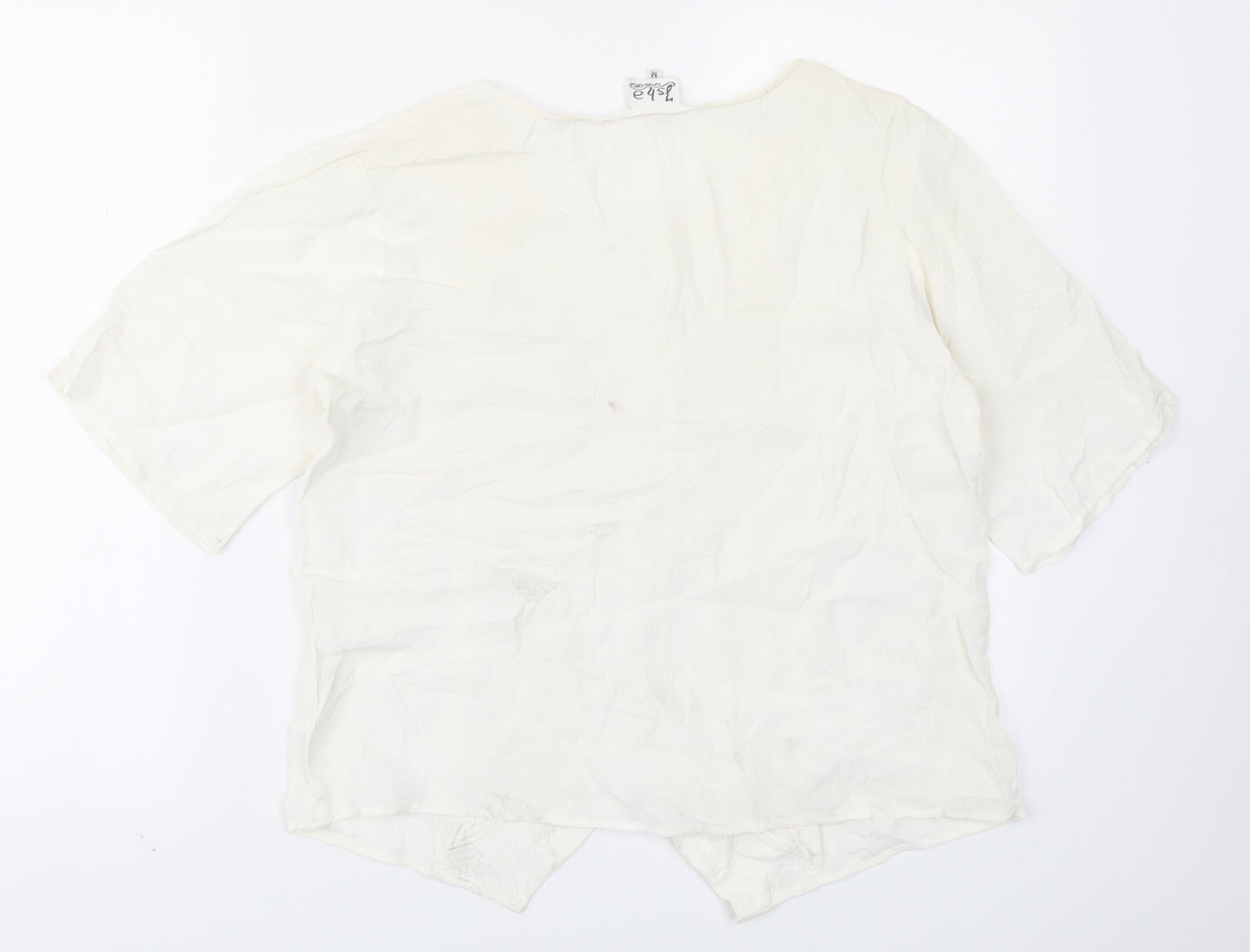 Isha Womens Ivory   Basic Blouse Size M