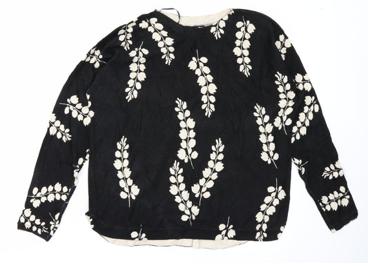The Collection Womens Black Floral  Pullover Jumper Size 12