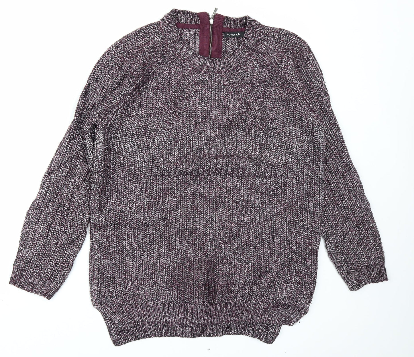 Autograph Womens Purple  Knit Pullover Jumper Size 10